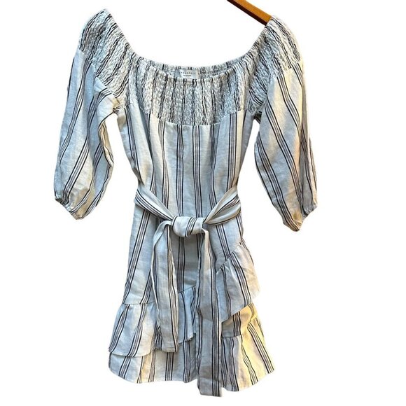 Annabelle The Collection 100% Linen Dress Striped Layered Women's Size XS - Picture 2 of 10